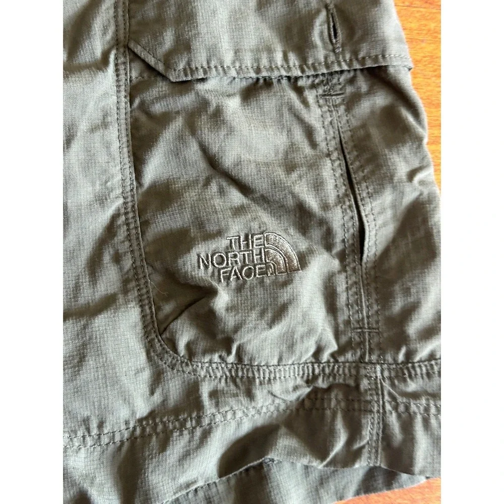The North Face Mens Horizon Cargo Shorts Olive Green Ripstop Nylon Hiking Size L